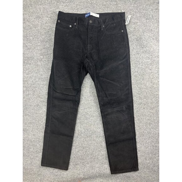 Old Navy Corduroy Pants Mens 33x32 Black Slim Built-In Flex Five Pocket Stretch - Picture 1 of 9